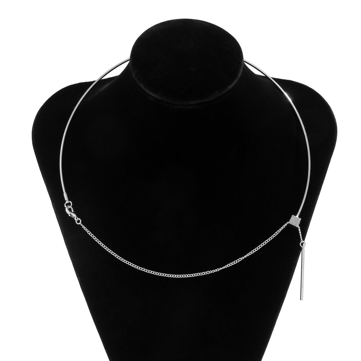 Jewelry Simple and Versatile Geometric Metal Collar Necklace Fashion Personality Word Stick Tassel Necklace