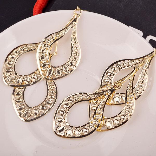 Indian Baroque multi-level women's hollow out long earrings ethnic all-match earrings