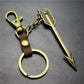 Large Arrow Alloy Pendant Leather Keychain Retro Key Ring Pendant Korean Wave Jewelry