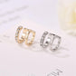 Simple line diamond ear clip fashion double c ear bone clip double u-shaped ear clip without ear hole