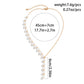 Jewelry temperament retro asymmetric imitation pearl tassel necklace female simple heart-shaped micro-inlaid necklace