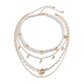 Jewelry Double Stacked Cross Chain Necklace Mix and Match Multiple Imitation Pearl Sequin Tassel Necklace