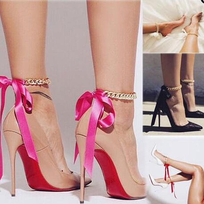 Fashion Sexy Beach Ribbon Chain Anklet Ladies Foot Jewelry Girls Jewelry Lover Gift