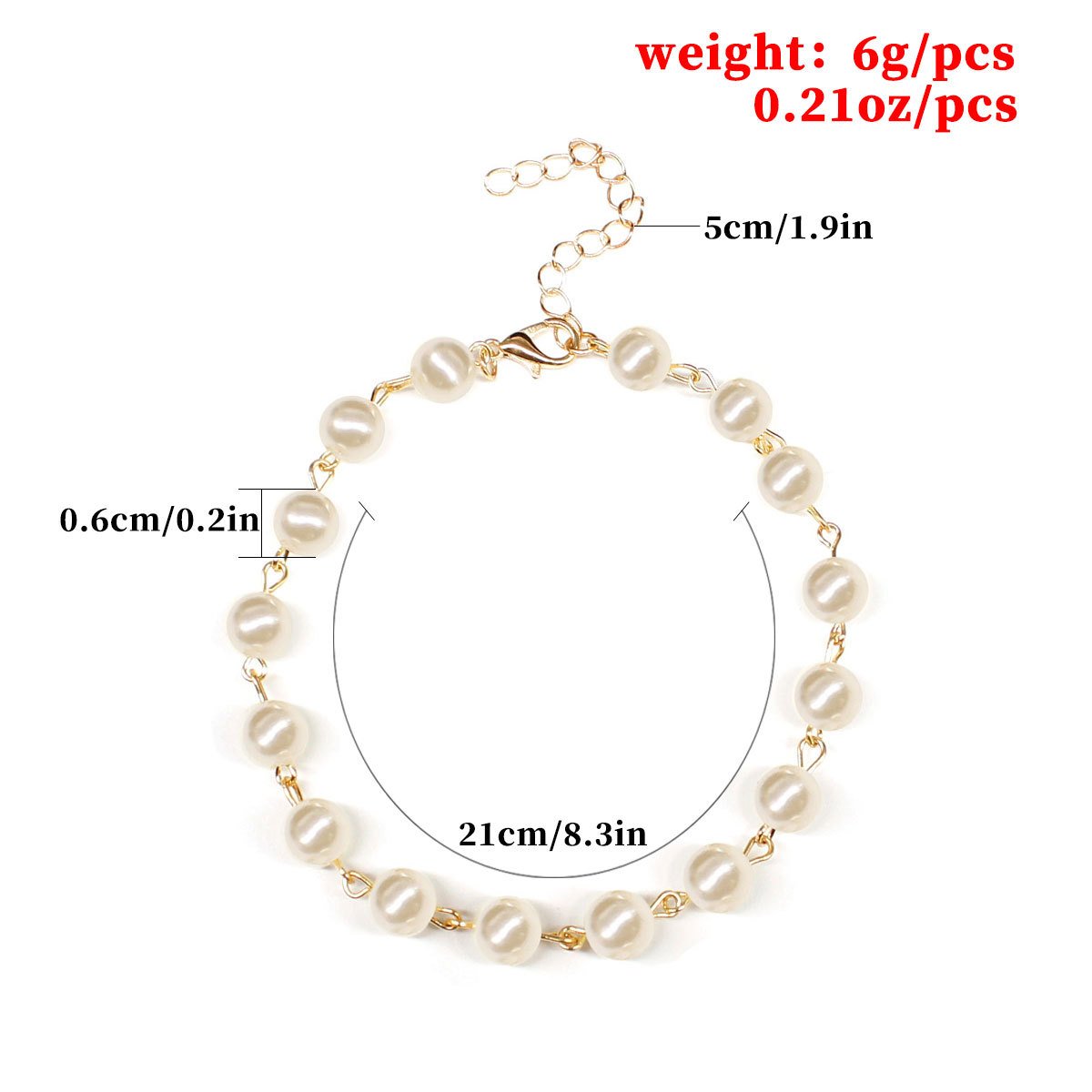 Jewelry fashion street shooting full handmade pearl anklet female personality all-match beach foot decoration