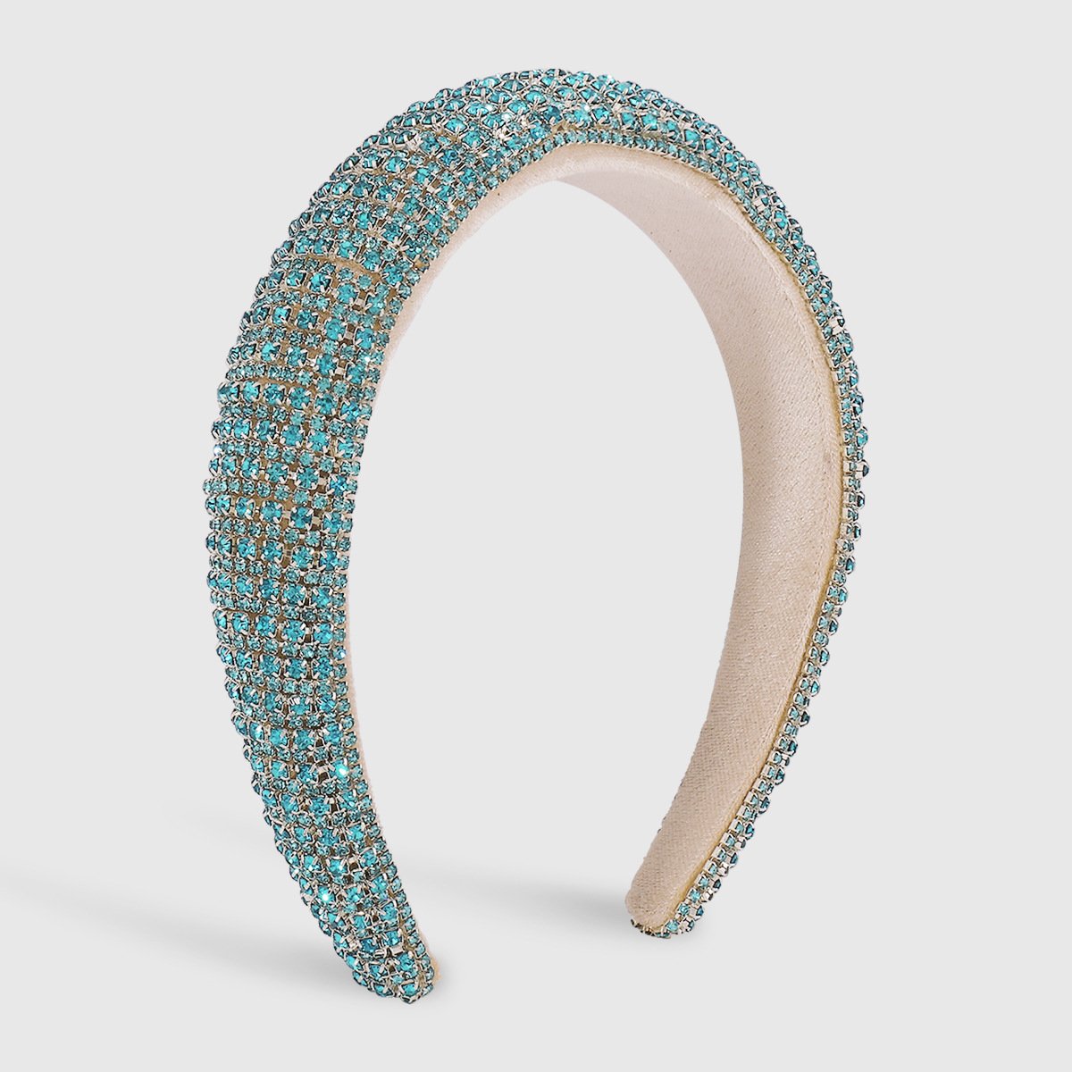 F396 Light Luxury Baroque Geometric Headband Thick Sponge Full Drill Temperament Headband High Skull Top Personalized Hair Accessories