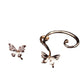 Butterfly earrings exaggerated fashion no pierced ear clip jewelry diamond punk earrings