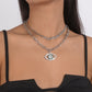 N1749 Exaggerated Temperament Eyes Hollow Diamond Necklace Niche Hip Hop Layered Sweet Cool Necklace