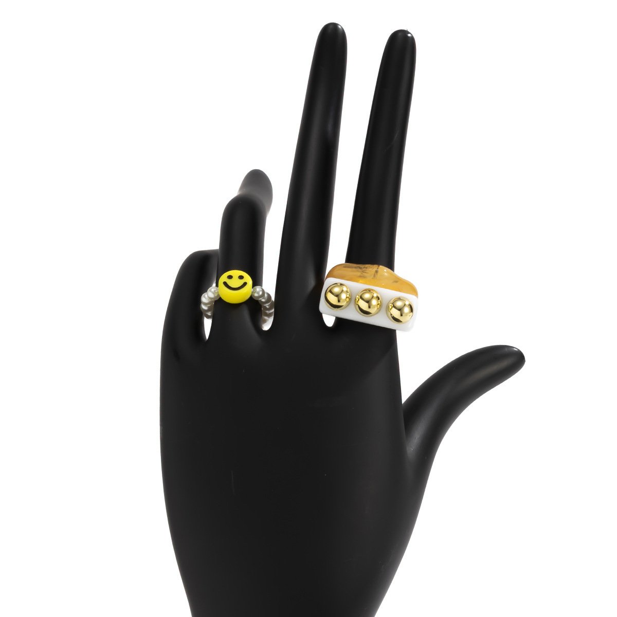 Jewelry Exaggerated Diversified Smiley Woven Set Ring Female Simple Geometric Round Jewelry