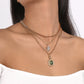 N1752 retro stacked multi-layered necklace palace simple niche necklace light luxury rhinestone necklace female