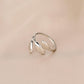 Simple niche design stainless steel leaf opening titanium steel ring ring jewelry female