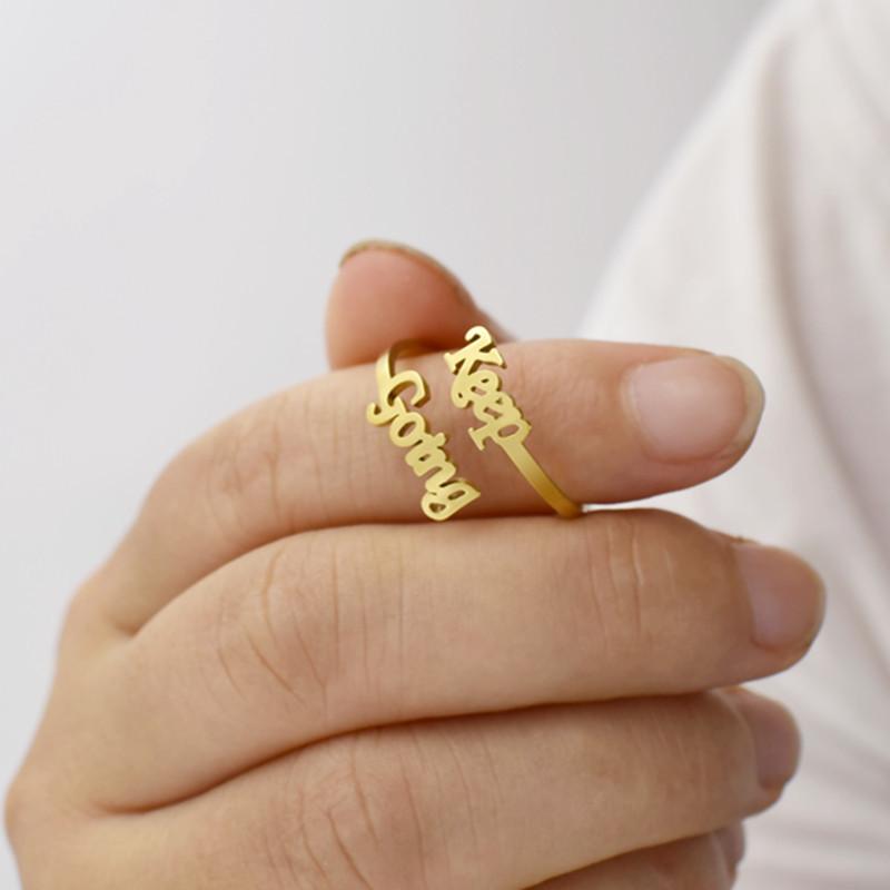 Retro Letter KeepGoing Ring Female Personality Simple Inspirational Ring
