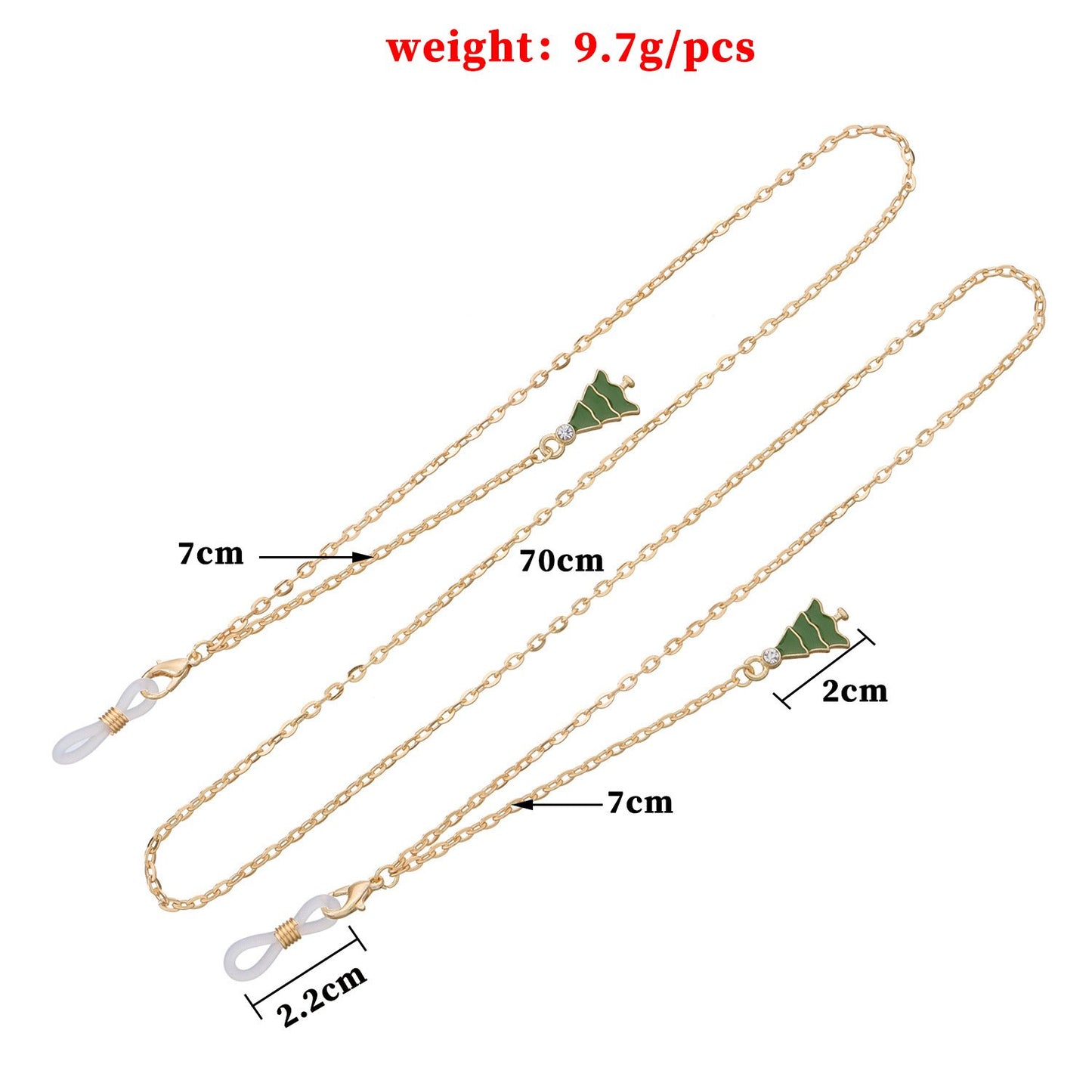 Jewelry Temperament Drip Glaze Tassel Christmas Tree Glasses Chain Female Fashion Metal Chain Glasses Accessories