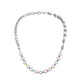 Trendy stainless steel chain pearl splicing geometric necklace titanium steel punk rock fashion atmosphere clavicle chain
