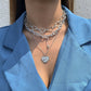 Jewelry Personality Trend Pin Chain Clavicle Necklace Hip Hop Retro Peach Heart Tag Necklace Female
