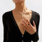 N198 Jewelry Claw Chain Full Diamond Trendy Luxury Necklace Y-shaped Retro Temperament Net Red Necklace Female