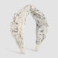 F475 Retro literary and artistic geometric headband elegant printed fabric wide-brimmed headband going out to wash face hair accessories