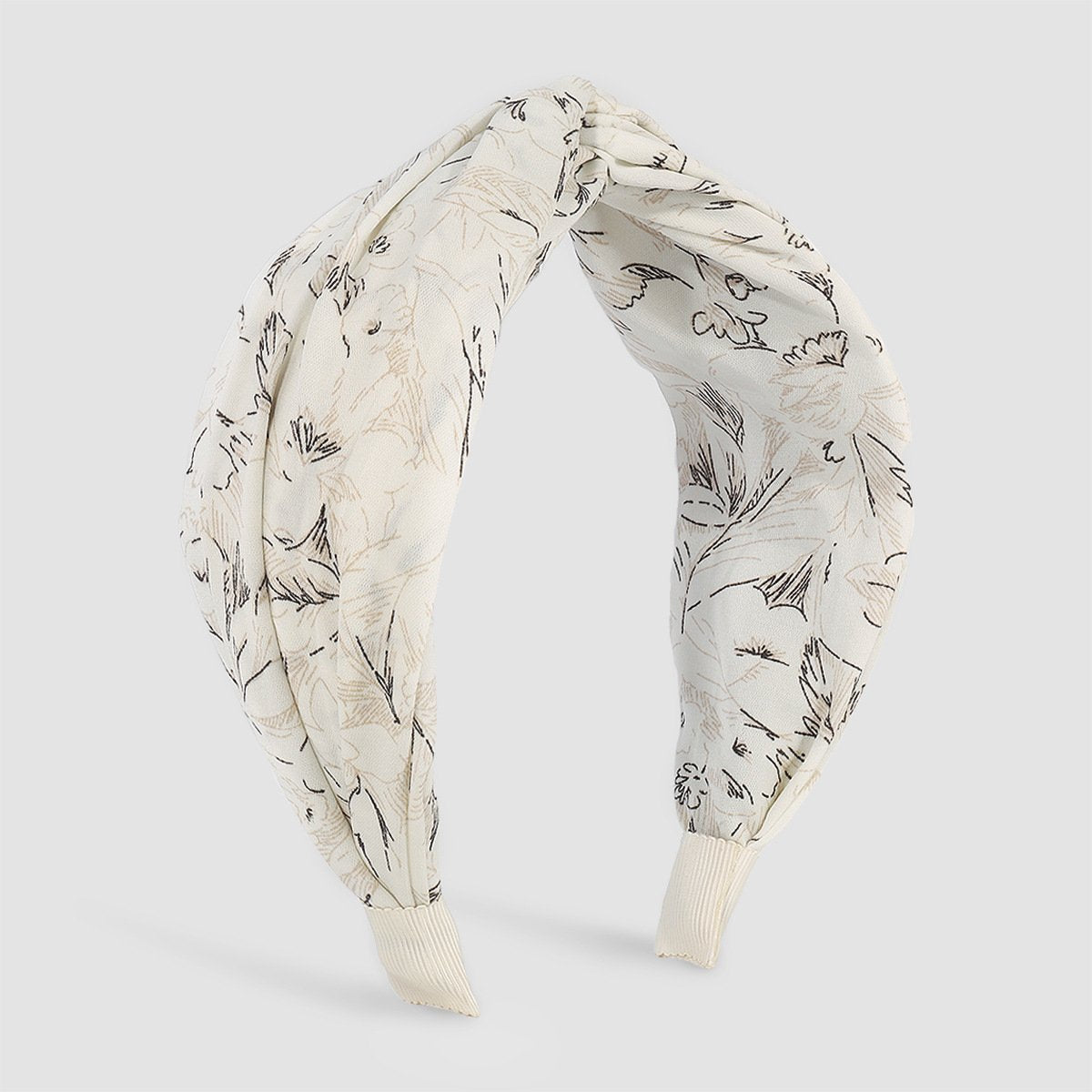 F475 Retro literary and artistic geometric headband elegant printed fabric wide-brimmed headband going out to wash face hair accessories