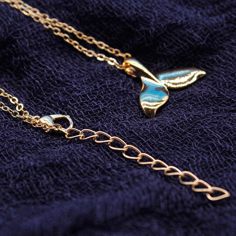 Exquisite fish tail pendant summer with 3 same necklace trend necklace