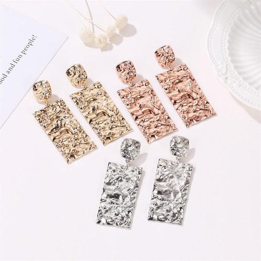 Ins long irregular earrings female fashion creative fold temperament earrings simple geometric earrings