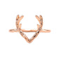 ins Christmas elk antler ring female copper material animal ring jewelry