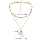 Fashion trend double-layer water drop dried flower resin pendant simple temperament elegant necklace jewelry female