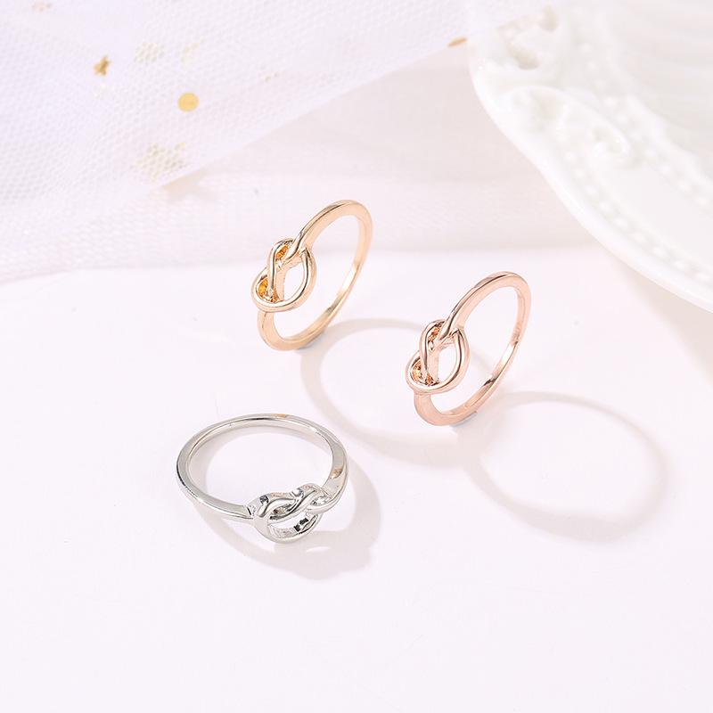 Jewelry Ladies Rose Gold Knotted Ring Fine Hand Jewelry