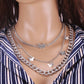 Retro Thick Chain Double Layer Butterfly Pendant Female Geometric Creative Elements Fashion Trend Necklace