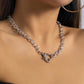 Jewelry Frosty Simple Metal Aluminum Chain Versatile Clavicle Chain Niche Design Heart Necklace