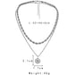 Light luxury niche titanium steel necklace male ins indifferent compass street clavicle chain double tide twist chain