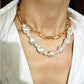 Jewelry Hip Hop INS Shaped Pearl Necklace Female Geometric Chain Baroque Pearl Necklace