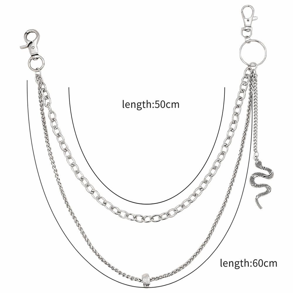 ins rock leaf trend chain hip-hop punk metal ring pants chain waist chain trendy jeans accessories trendy