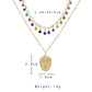 Jewelry Bohemian Creative Handmade Diamond Necklace Personality Metal Face Double Layer Necklace