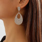 E1143 Exaggerated drop-shaped earrings full of diamond temperament personality retro geometric hollow fashion earrings