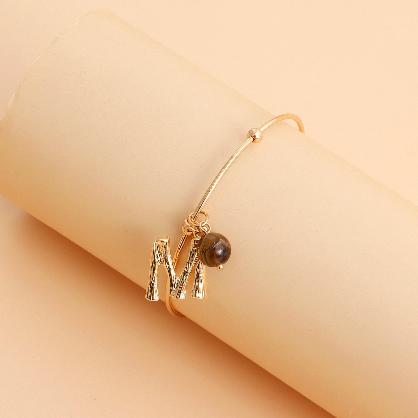 Jewelry Geometric Big Ring Letter M Pendant Bracelet Female Ins Simple Versatile Bracelet Accessories