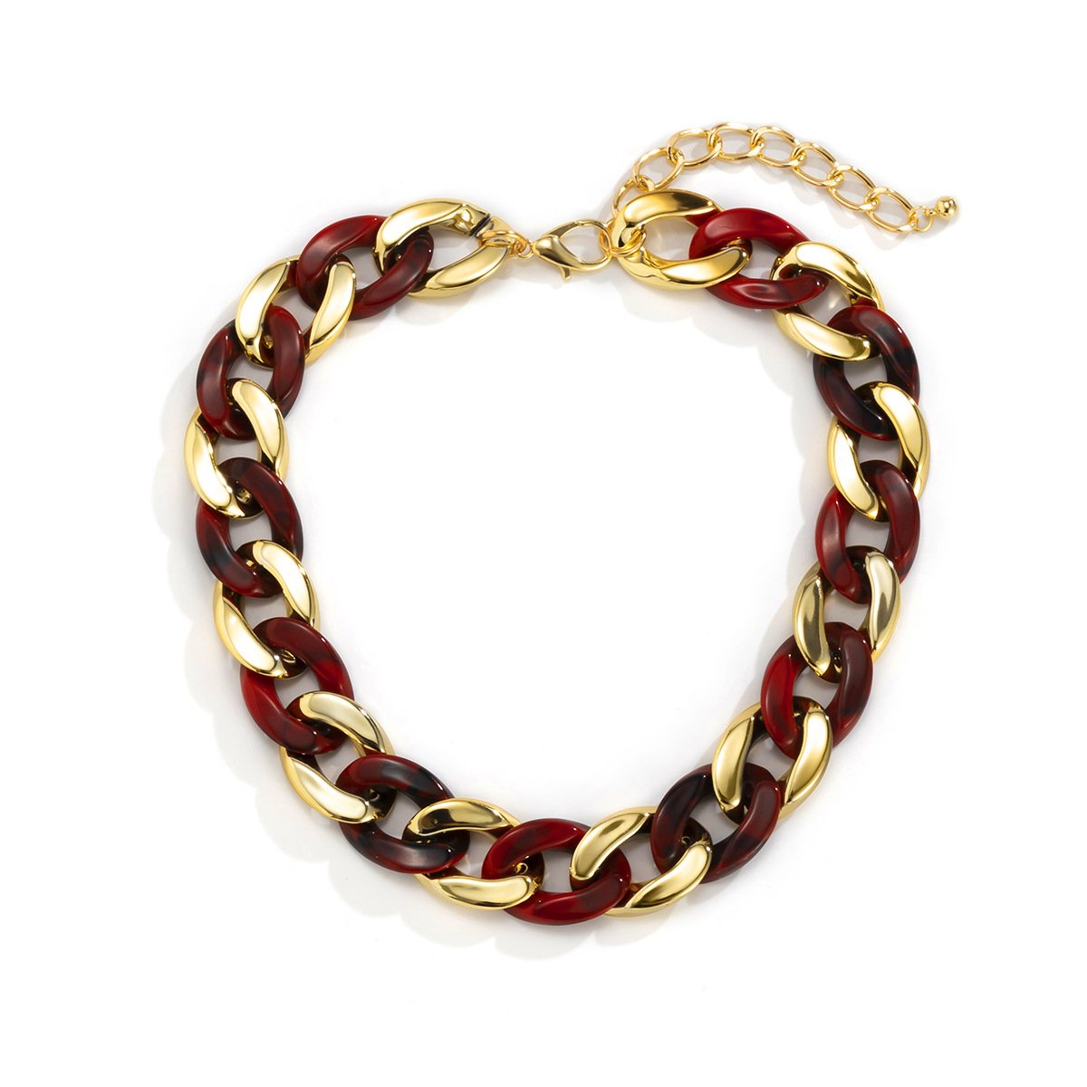 Jewelry Retro Acrylic Metal Aluminum Chain Necklace Personality Street Shot Geometric Clavicle Necklace Female