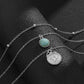 Jewelry Ethnic Thin Chain Metal Necklace Retro Portrait Embossed Turquoise Set Necklace Female