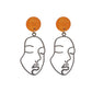 Ins net red funny abstract face earrings creative niche design double-sided earrings female