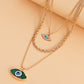 Explosive style fashion creative niche necklace devil's eye hip-hop twist chain choker stacked necklace female