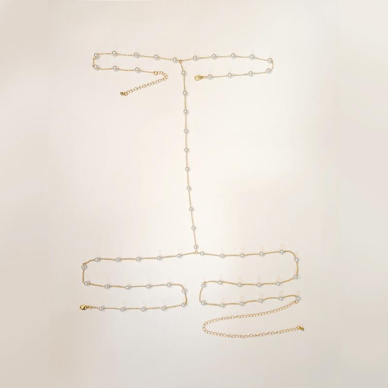 Jewelry trendy beach bikini chain female body chain sexy anti-pearl cross body chain