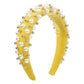 F492 Corduroy Retro Sponge High Skull Top Headband Female Imitation Pearl CCB Court Temperament Light Luxury Headband