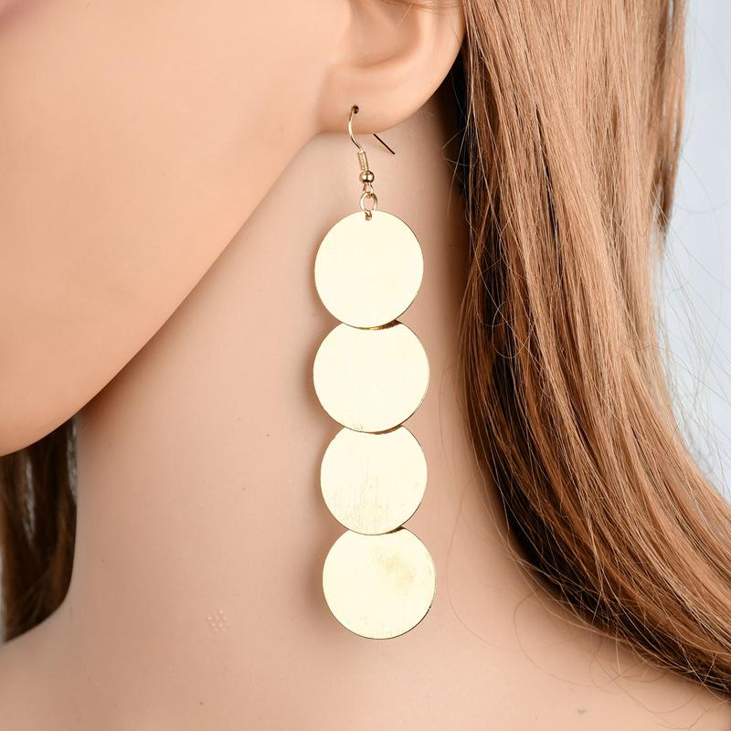 Earrings Exaggerated Geometric Round Metal Earrings