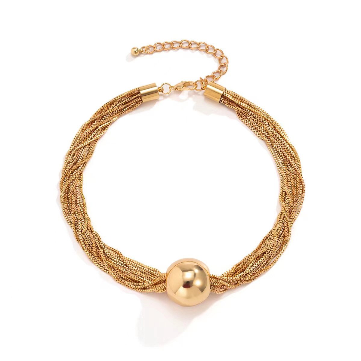Jewelry exaggerated large cylinder pendant clavicle necklace hip-hop trend metal multi-layer chain necklace