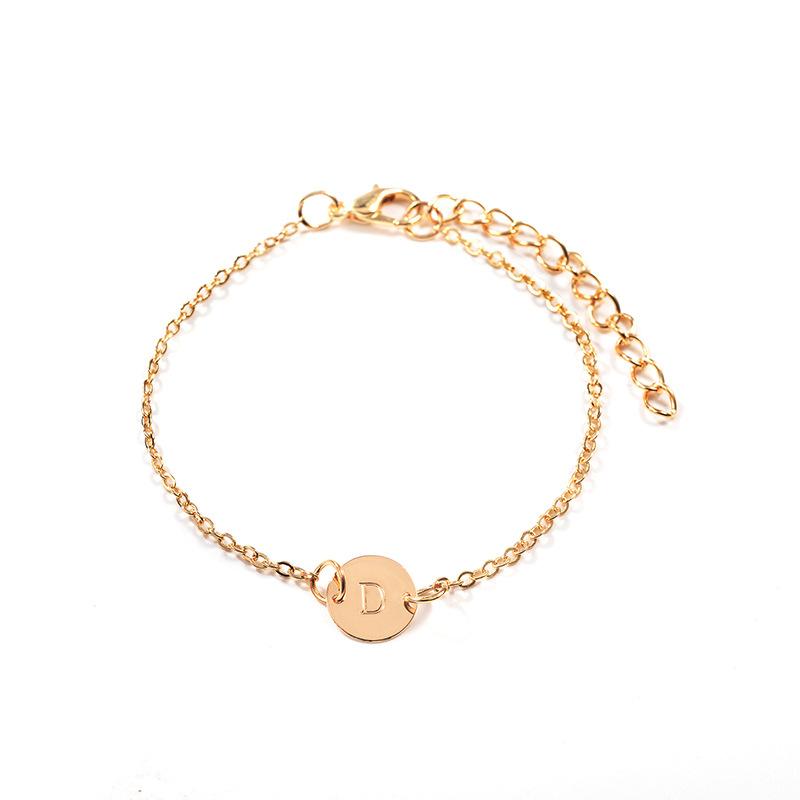 Round 26 English letters bracelet female simple personality twenty-six letters beach pendant