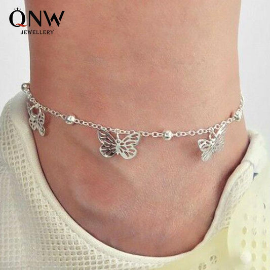 Foot decoration summer beach multi-layer hollow butterfly pendant anklet female personality fashion jewelry