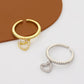 ins diamond love pendant ring female fashion light luxury niche design hollow geometric peach heart index finger ring