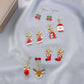 Christmas cartoon dripping oil earrings creative cute snowflake bells Christmas hat earrings earrings ornaments