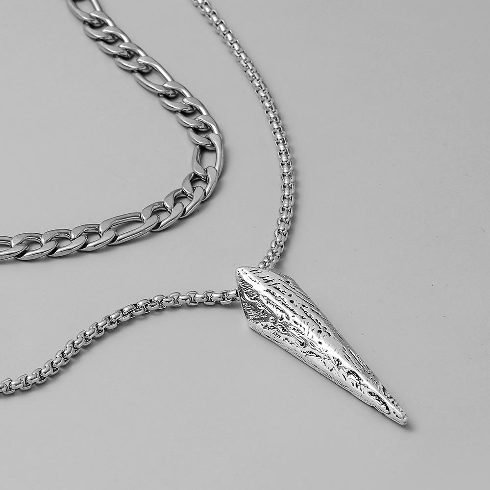 Titanium steel necklace niche design high-end high-trend men's stainless steel collarbone chain stacked neck chain sweater chain chain