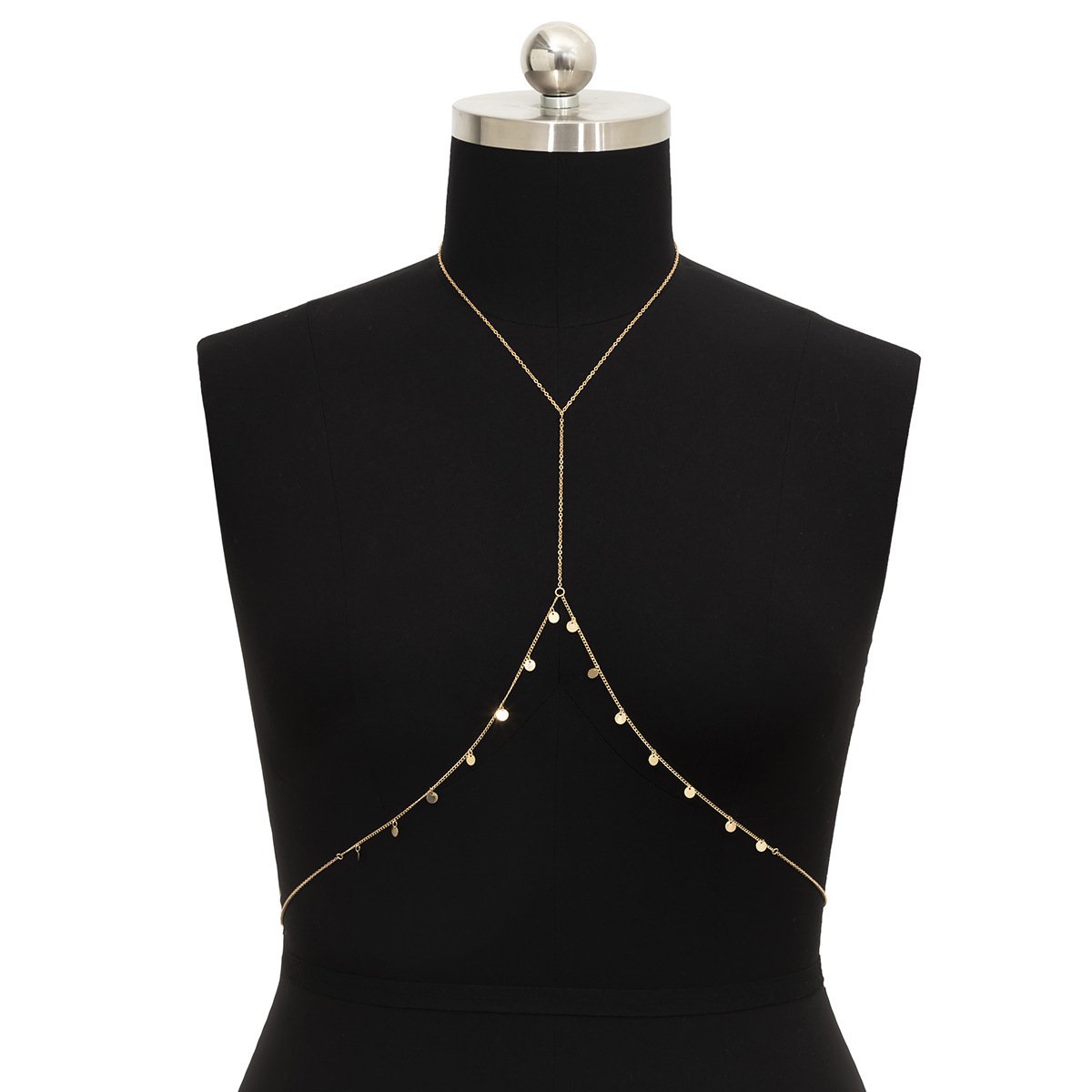 Jewelry Simple Necklace One Chain Sequin Tassel Clothes Chain Feminine Geometric Thin Chain Chest Chain