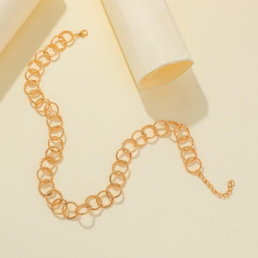 Jewelry simple single-layer circle O-shaped clavicle necklace exaggerated hip-hop short choker necklace female