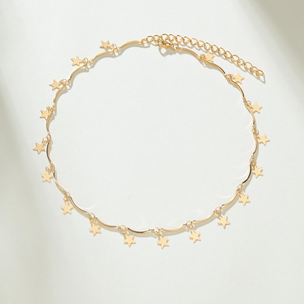 Fashion Star Pentagram Necklace Female Retro Clavicle Chain Accessories